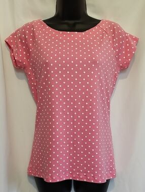 Lauren Ralph Lauren Pink Polka Dot Short Sleeve Tee